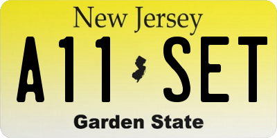 NJ license plate A11SET