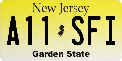 NJ license plate A11SFI