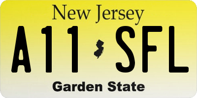 NJ license plate A11SFL