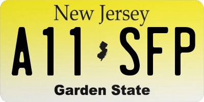 NJ license plate A11SFP