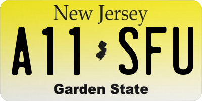 NJ license plate A11SFU