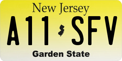 NJ license plate A11SFV