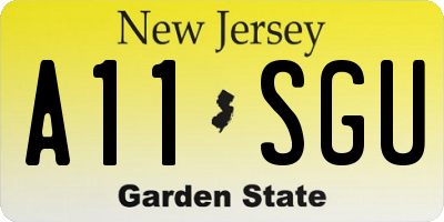 NJ license plate A11SGU