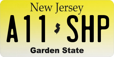 NJ license plate A11SHP