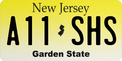 NJ license plate A11SHS