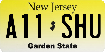 NJ license plate A11SHU