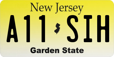 NJ license plate A11SIH