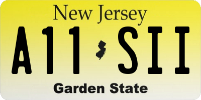 NJ license plate A11SII