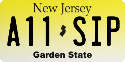 NJ license plate A11SIP