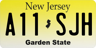NJ license plate A11SJH