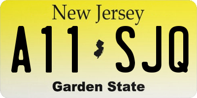 NJ license plate A11SJQ