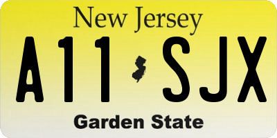 NJ license plate A11SJX