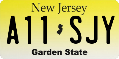 NJ license plate A11SJY