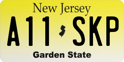 NJ license plate A11SKP