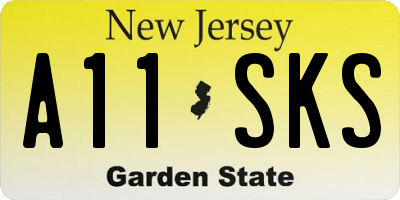 NJ license plate A11SKS
