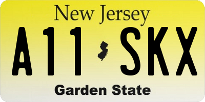 NJ license plate A11SKX