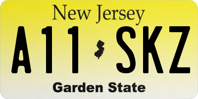 NJ license plate A11SKZ