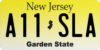 NJ license plate A11SLA