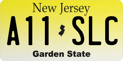 NJ license plate A11SLC
