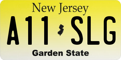 NJ license plate A11SLG