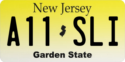 NJ license plate A11SLI