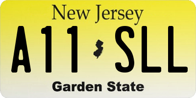 NJ license plate A11SLL