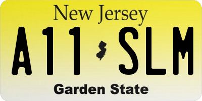 NJ license plate A11SLM