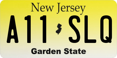 NJ license plate A11SLQ