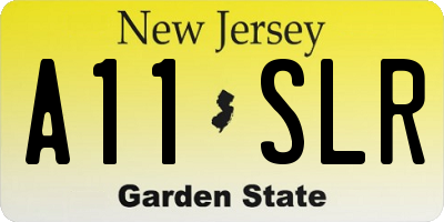 NJ license plate A11SLR