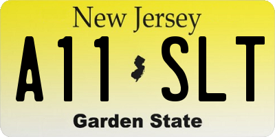 NJ license plate A11SLT