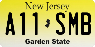 NJ license plate A11SMB