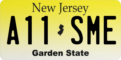 NJ license plate A11SME