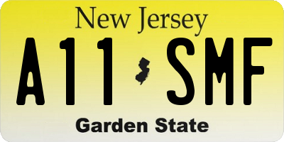 NJ license plate A11SMF