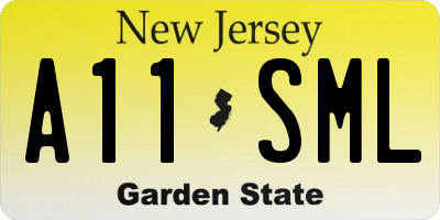 NJ license plate A11SML