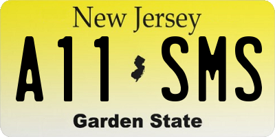 NJ license plate A11SMS