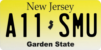 NJ license plate A11SMU