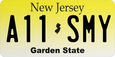 NJ license plate A11SMY