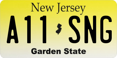 NJ license plate A11SNG