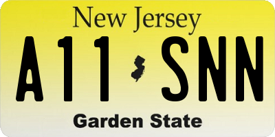 NJ license plate A11SNN