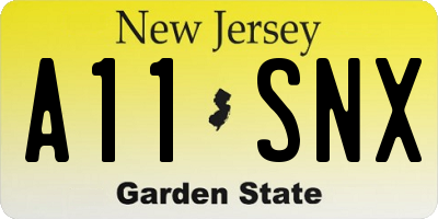 NJ license plate A11SNX