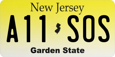 NJ license plate A11SOS