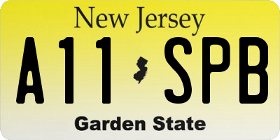 NJ license plate A11SPB