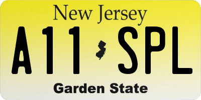 NJ license plate A11SPL