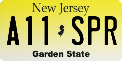 NJ license plate A11SPR