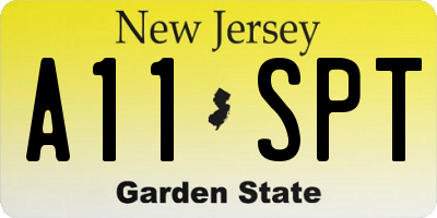 NJ license plate A11SPT