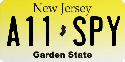 NJ license plate A11SPY
