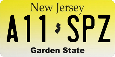 NJ license plate A11SPZ