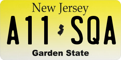 NJ license plate A11SQA