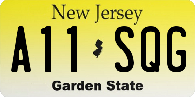 NJ license plate A11SQG