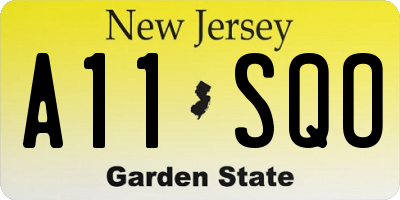 NJ license plate A11SQO
